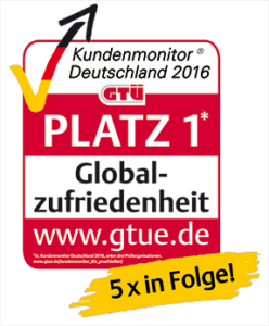 Kundenmonitor 2016: Platz 1, 5x in Folge